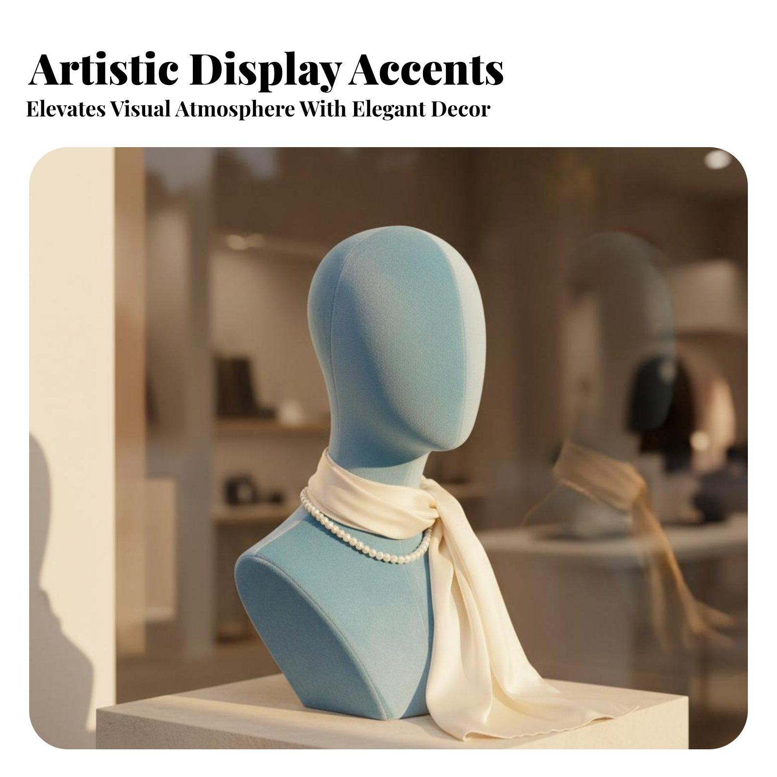 Body Jewelry Store - Premium Velvet Covered Mannequin Head with
