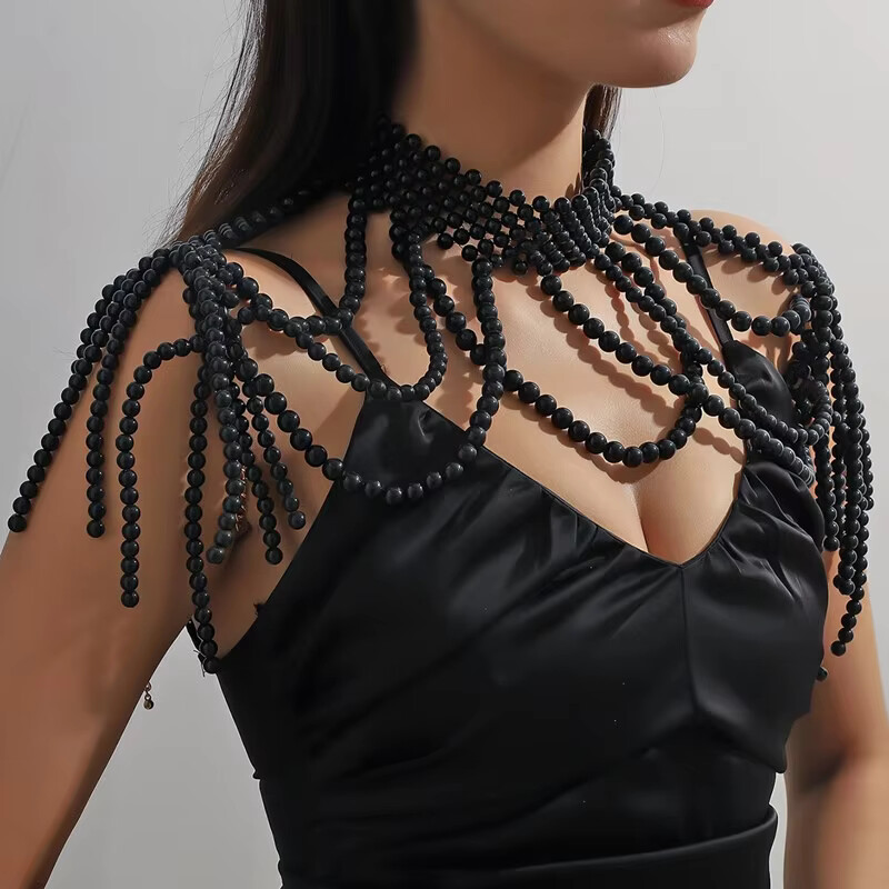 Body Jewelry Dress - 1SET shawl body jewelry beads chest