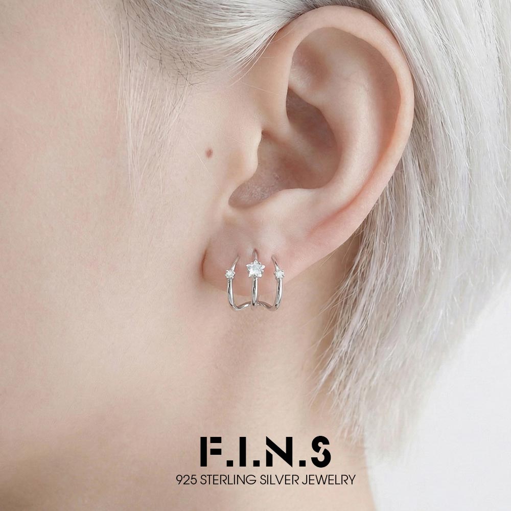 Body Jewelry Hypoallergenic - F.I.N.S Original Minimalist Triple-Prong S925 Sterling