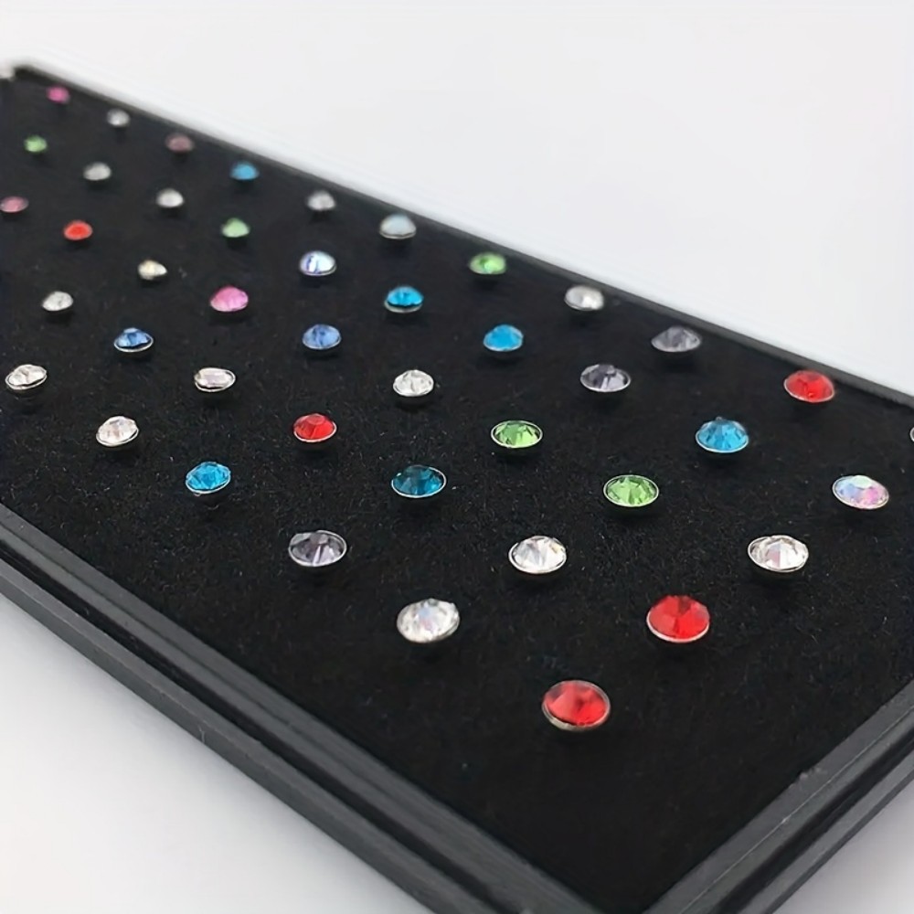 60pcs Nose Ring Set Stud Earri - Body Jewelry Store review and price