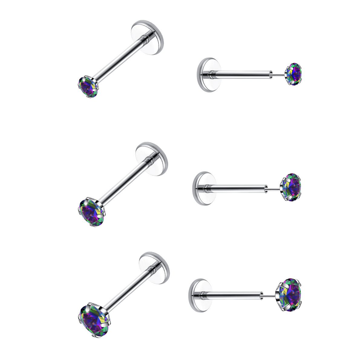 20G Flat Back Threadless Earri - Body Jewelry Hypoallergenic review and price