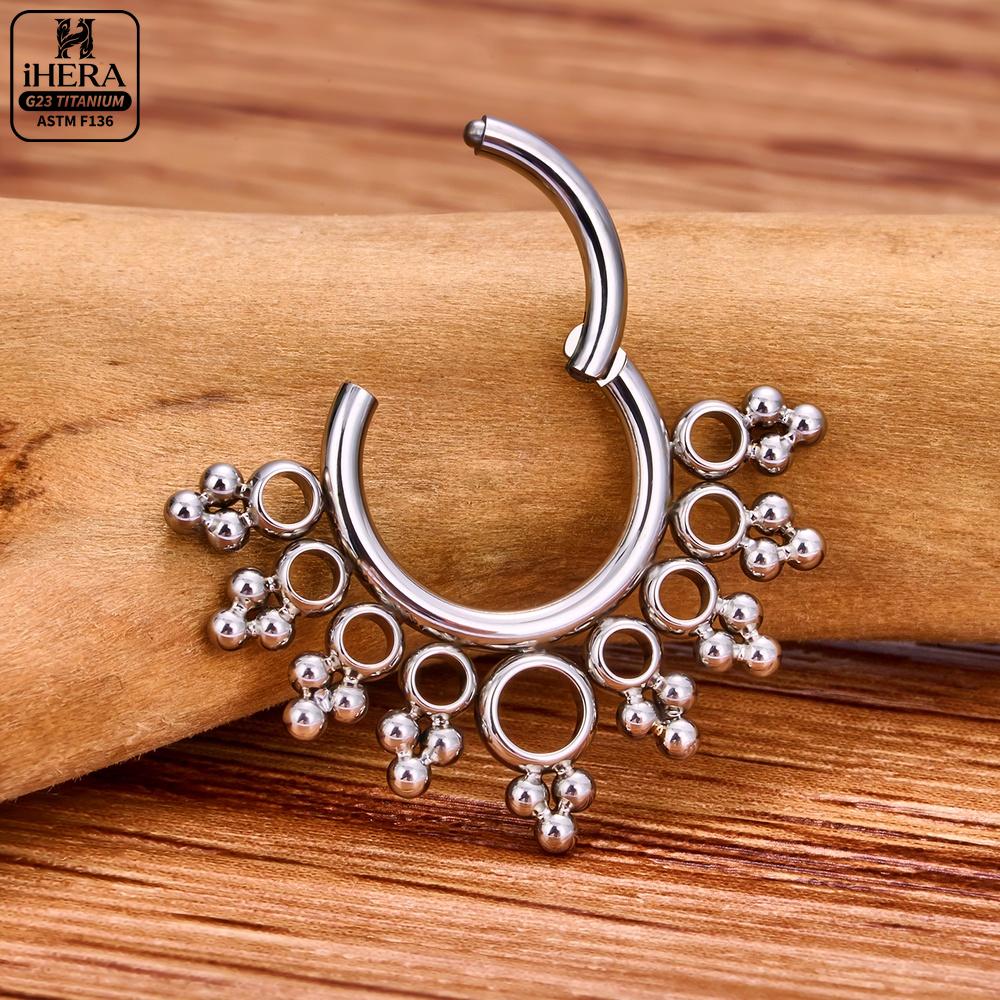 ASTM F136 Titanium Luxury CZ I - Septum Clicker Ring review and price