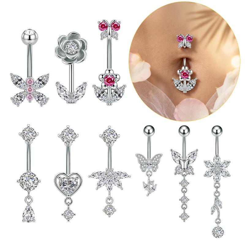 1Pcs Zircon Decor Belly Button - Body Jewelry Hypoallergenic review and price