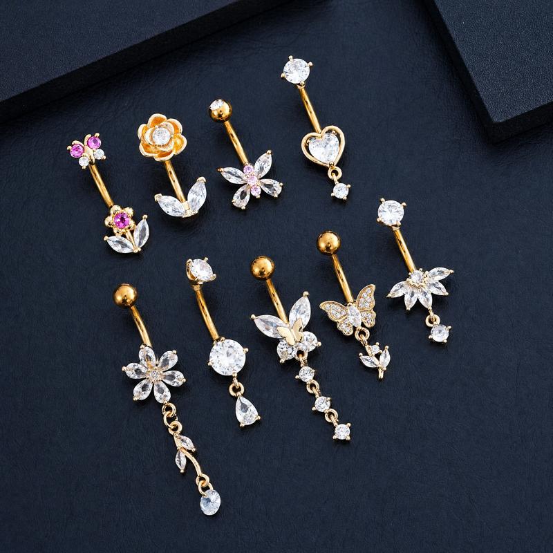 1Pcs Zircon Decor Belly Button - Body Jewelry Hypoallergenic review and price