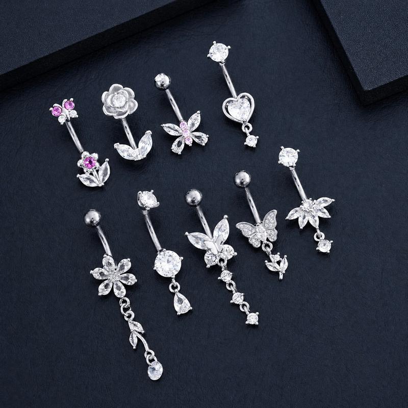 1Pcs Zircon Decor Belly Button - Body Jewelry Hypoallergenic review and price