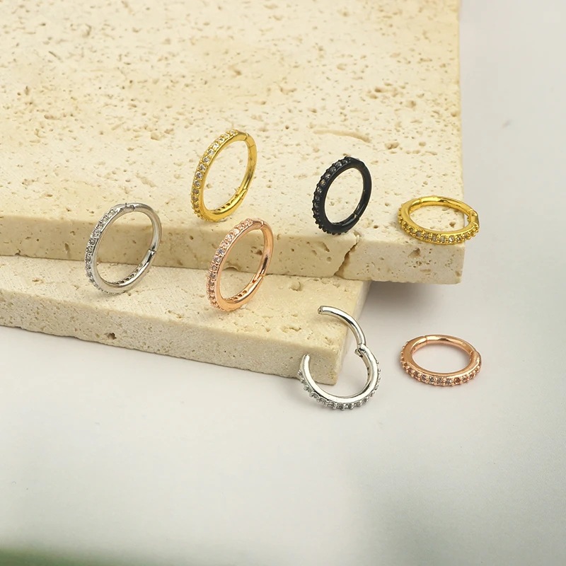 16G Clear CZ Nose Ring Hoop 31 - Septum Clicker Ring review and price