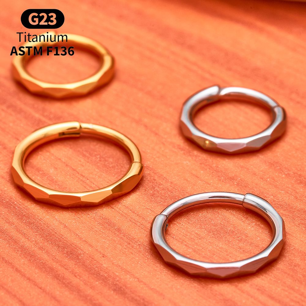 G23 Titanium Faceted CZ Hinged - Septum Clicker Ring review and price
