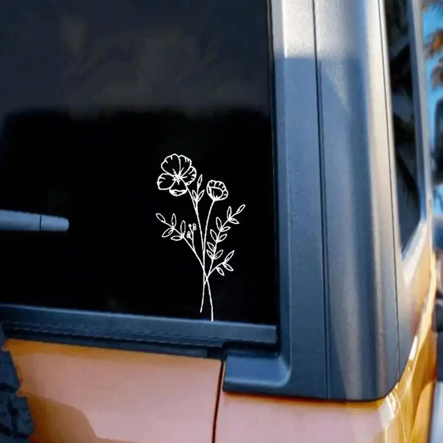 1pc Wild Flower Car Sticker, S - Body Jewelry Back review and price