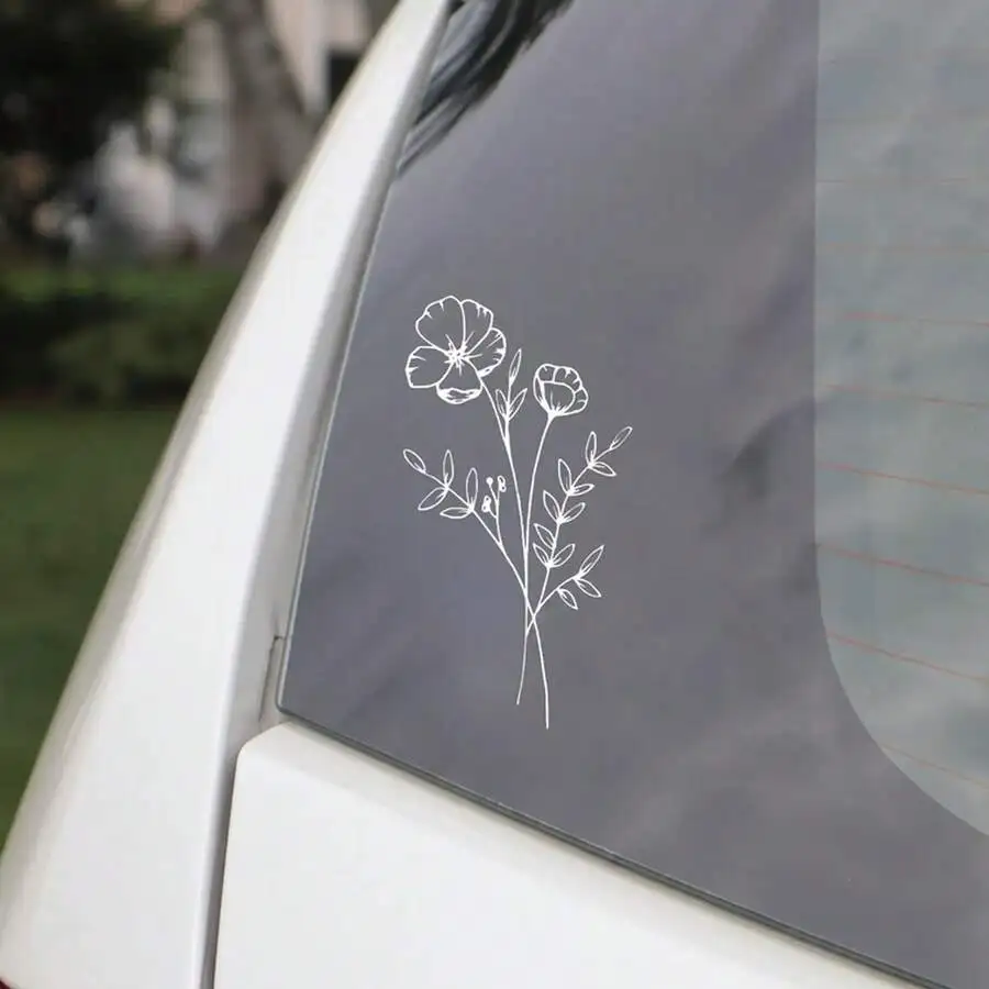 1pc Wild Flower Car Sticker, S - Body Jewelry Back review and price