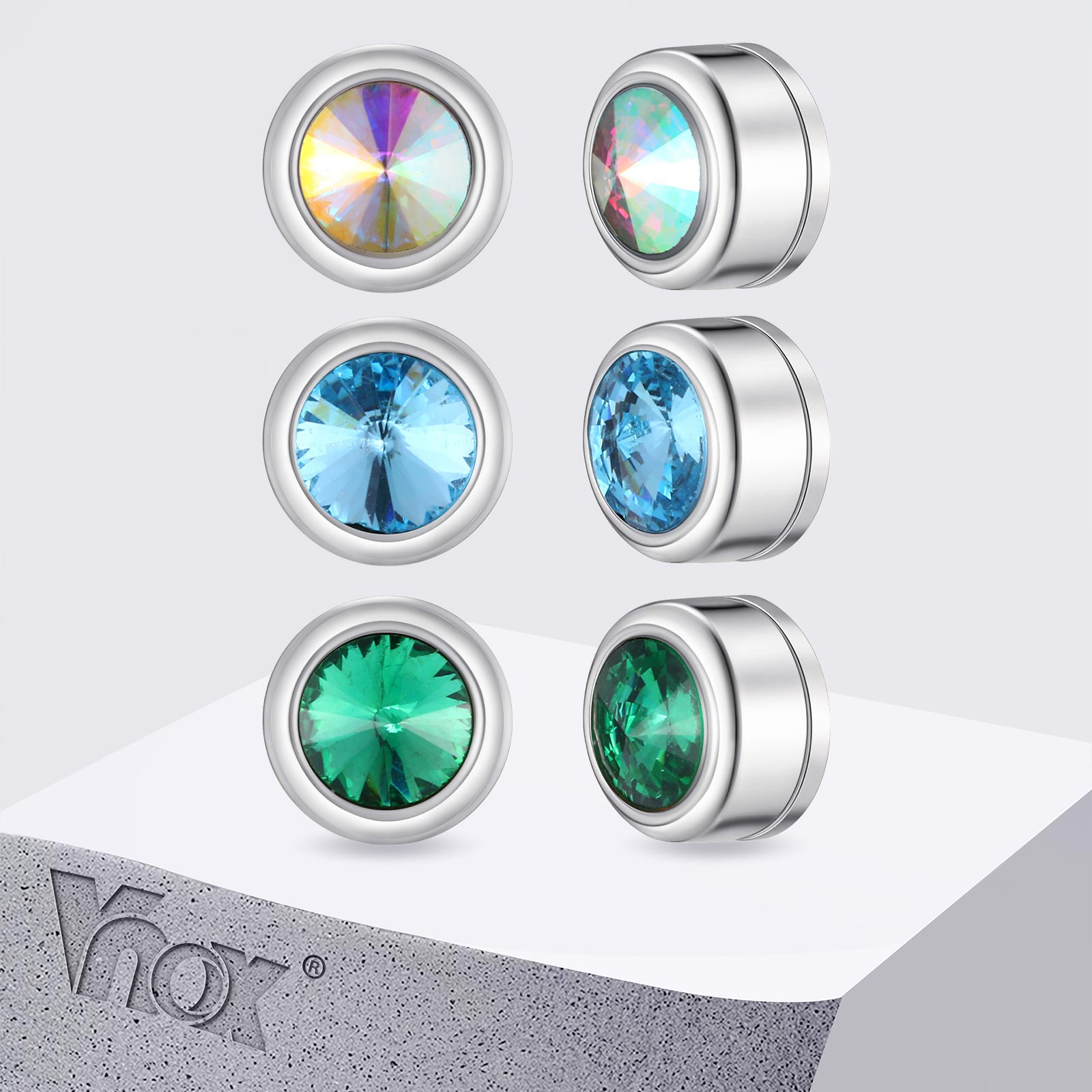 Vnox Magnetic Zircon Stud Earr - Body Jewelry Hypoallergenic review and price