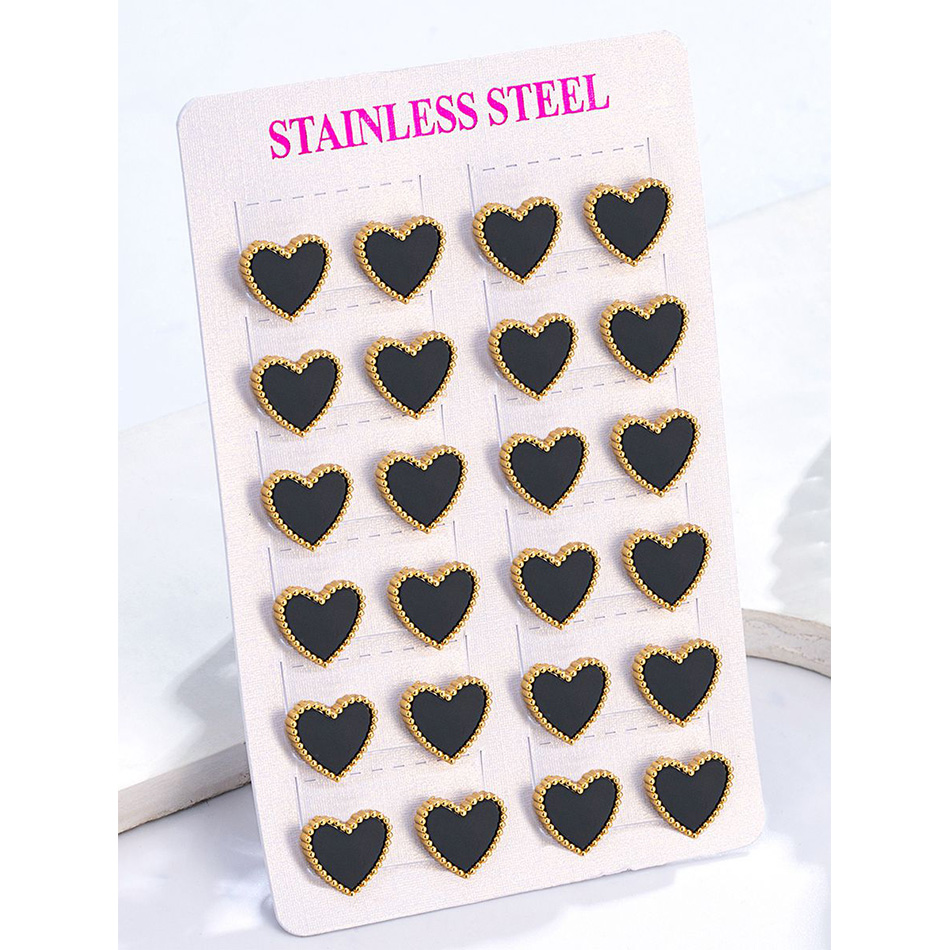 12 Pairs Lot Heart Stud Earrin - Body Jewelry Hypoallergenic review and price