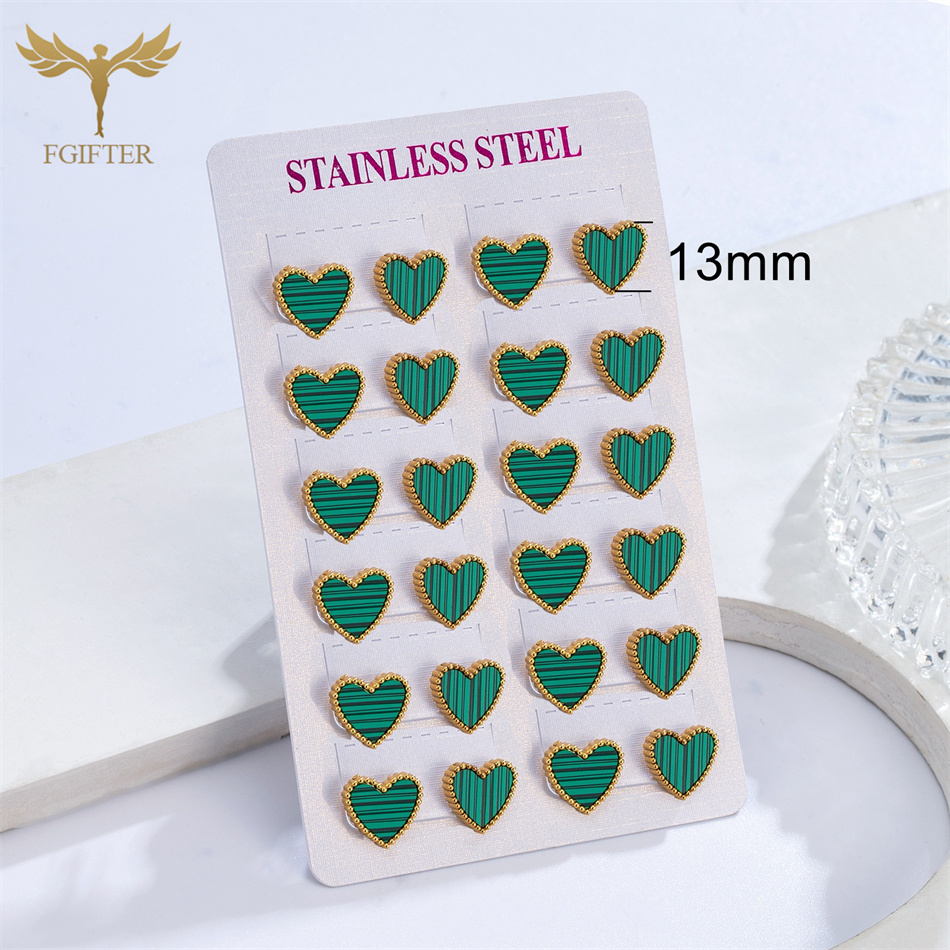 12 Pairs Lot Heart Stud Earrin - Body Jewelry Hypoallergenic review and price