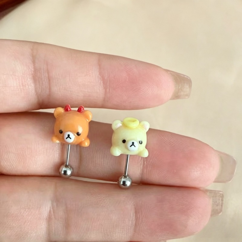 Kawaii Rilakkuma Stud Earrings - Body Jewelry Titanium review and price