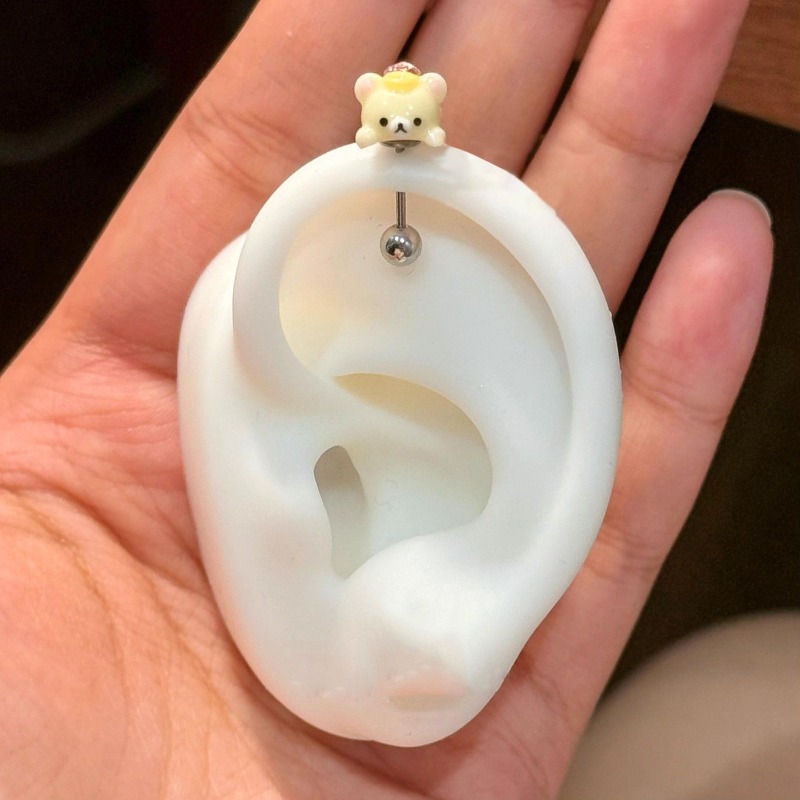 Kawaii Rilakkuma Stud Earrings - Body Jewelry Titanium review and price