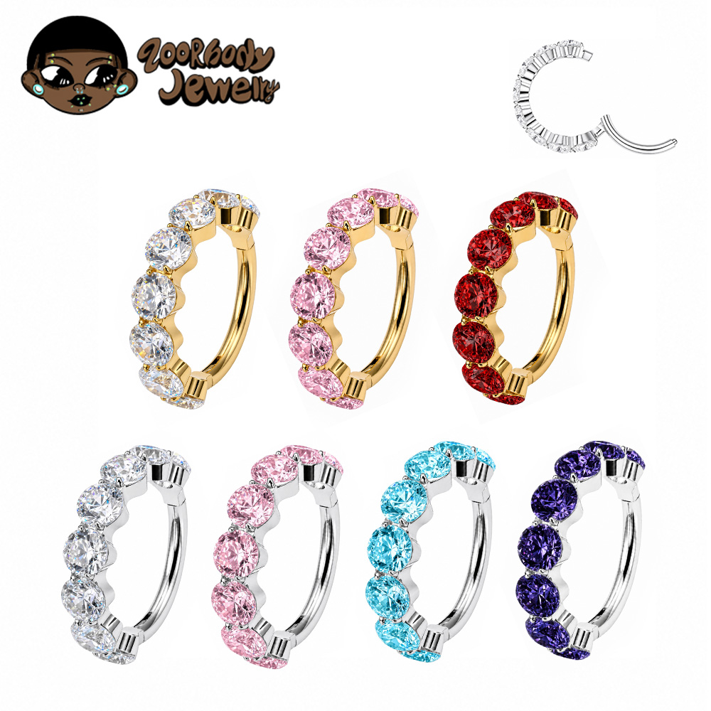 ZOOR F136 Titanium Luxury Zirc - Septum Clicker Ring review and price