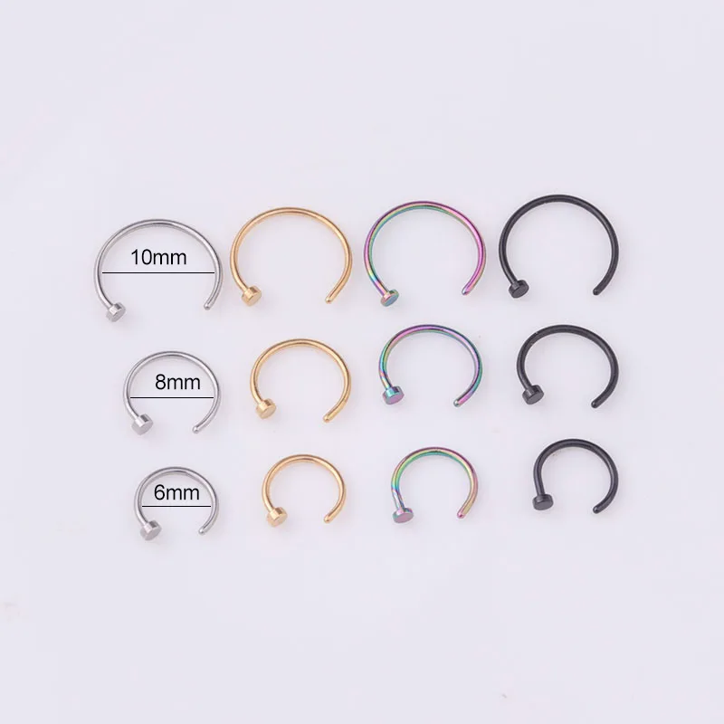5pcs/lot 20G Nose Ring Hoop, 6 - Body Jewelry Hypoallergenic review and price