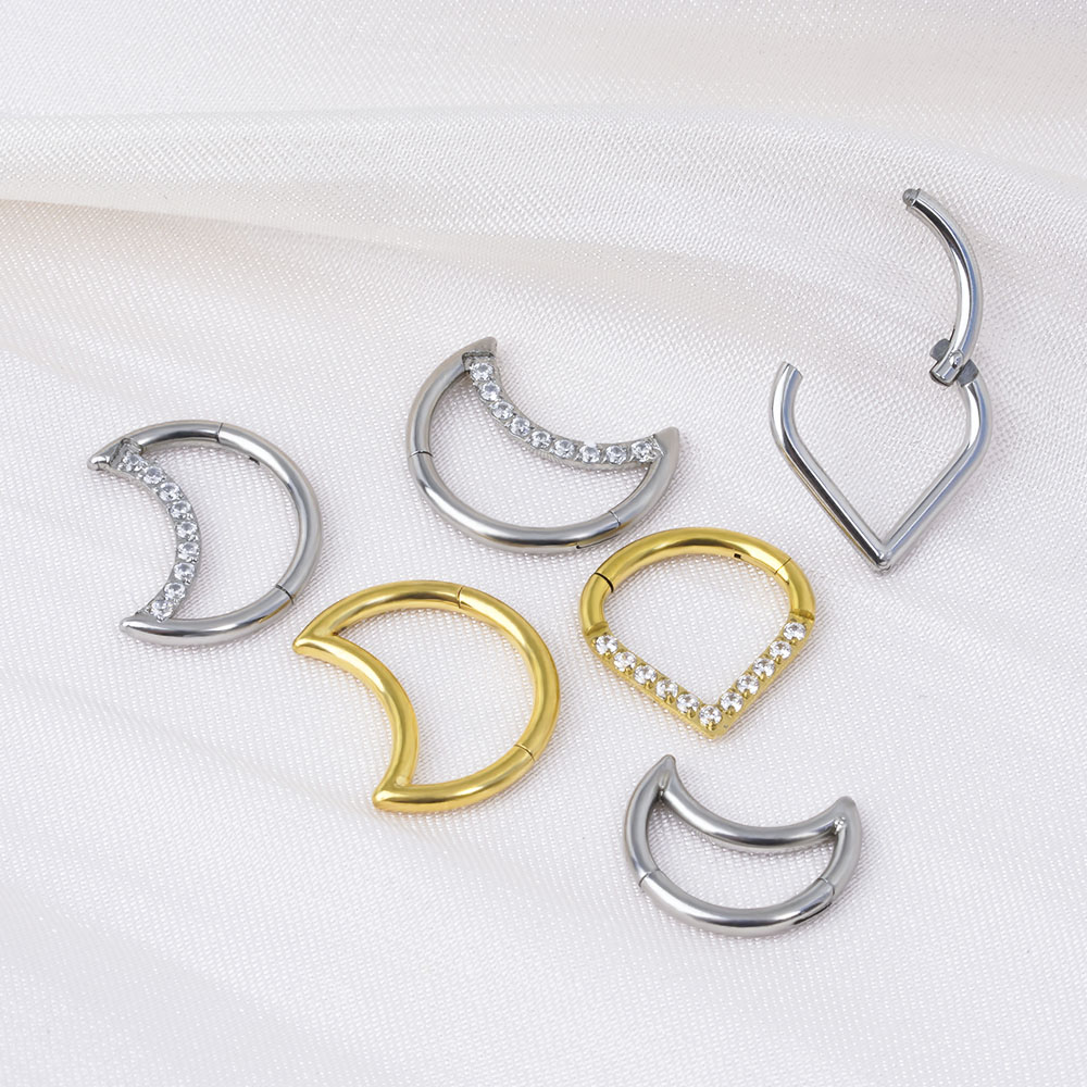 F136 Titanium Hinged Tear Drop - Septum Clicker Ring review and price