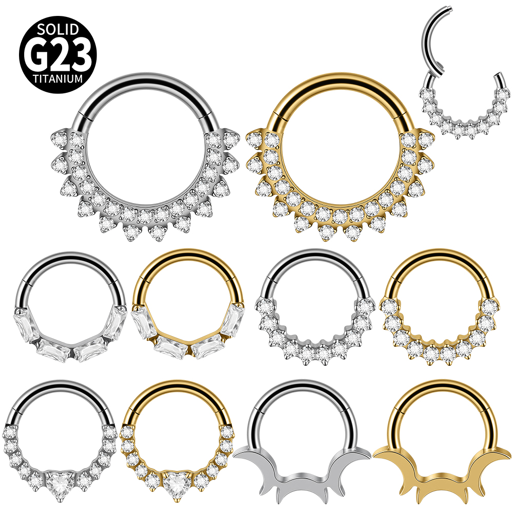 1pcs Titanium Assorted Styles  - Septum Clicker Ring review and price