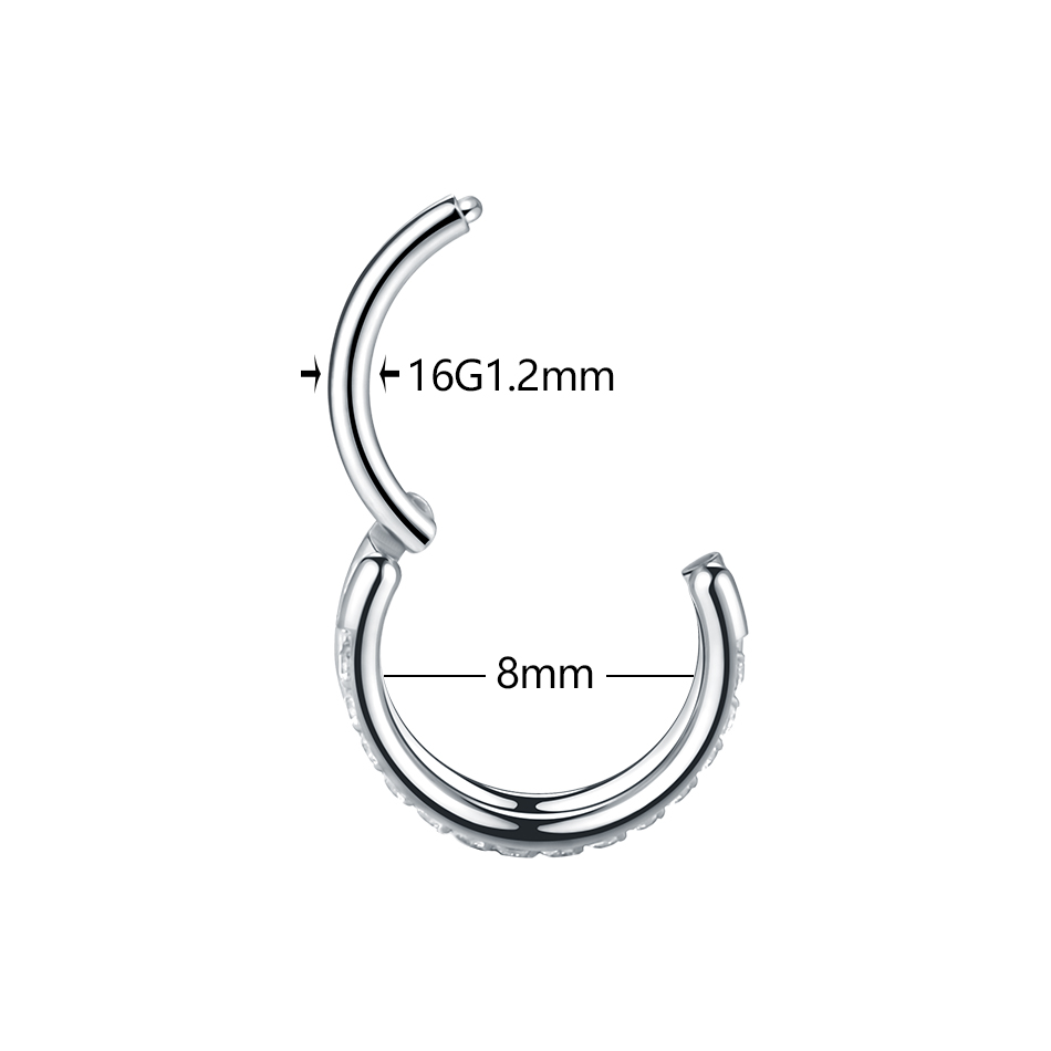 1pc Titanium Cartilage Hoop Ea - Septum Clicker Ring review and price
