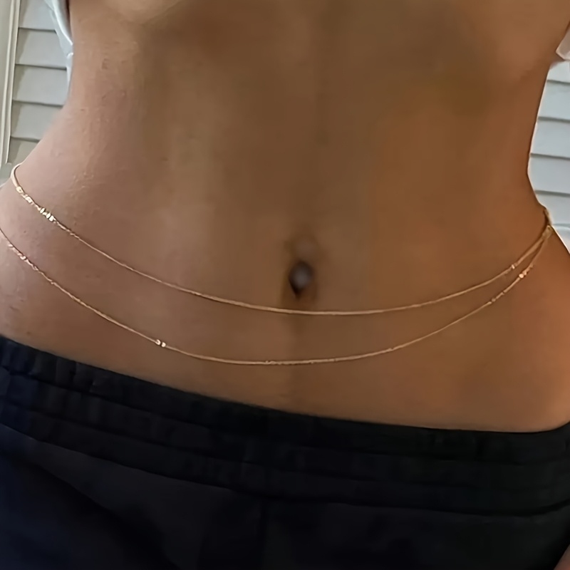 1Double-Layer Gold Metal Waist - Body Jewelry For Women review and price