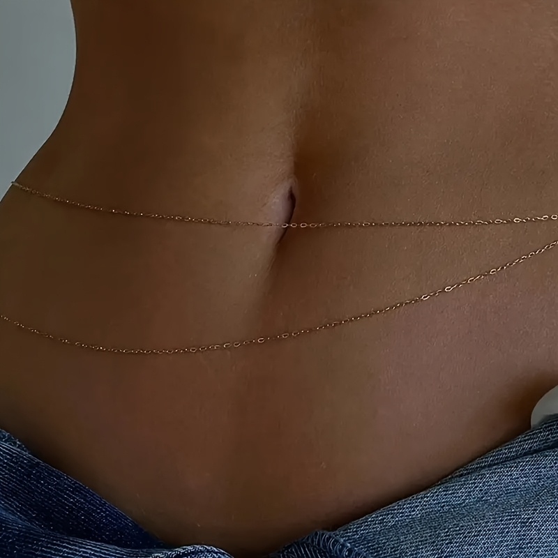 1Double-Layer Gold Metal Waist - Body Jewelry For Women review and price