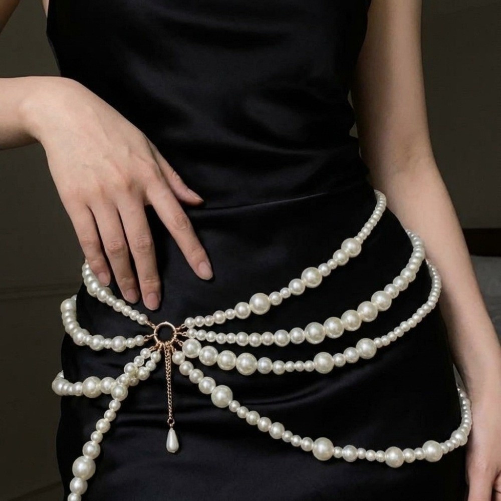 Unique Golden Pearl Waist Chai - Body Jewelry Dress review and price