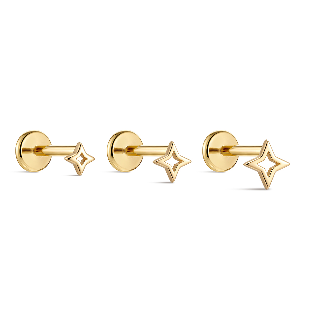 ROXI 1PC 5/6/8mm 14K Solid Gol - Body Jewelry Hypoallergenic review and price
