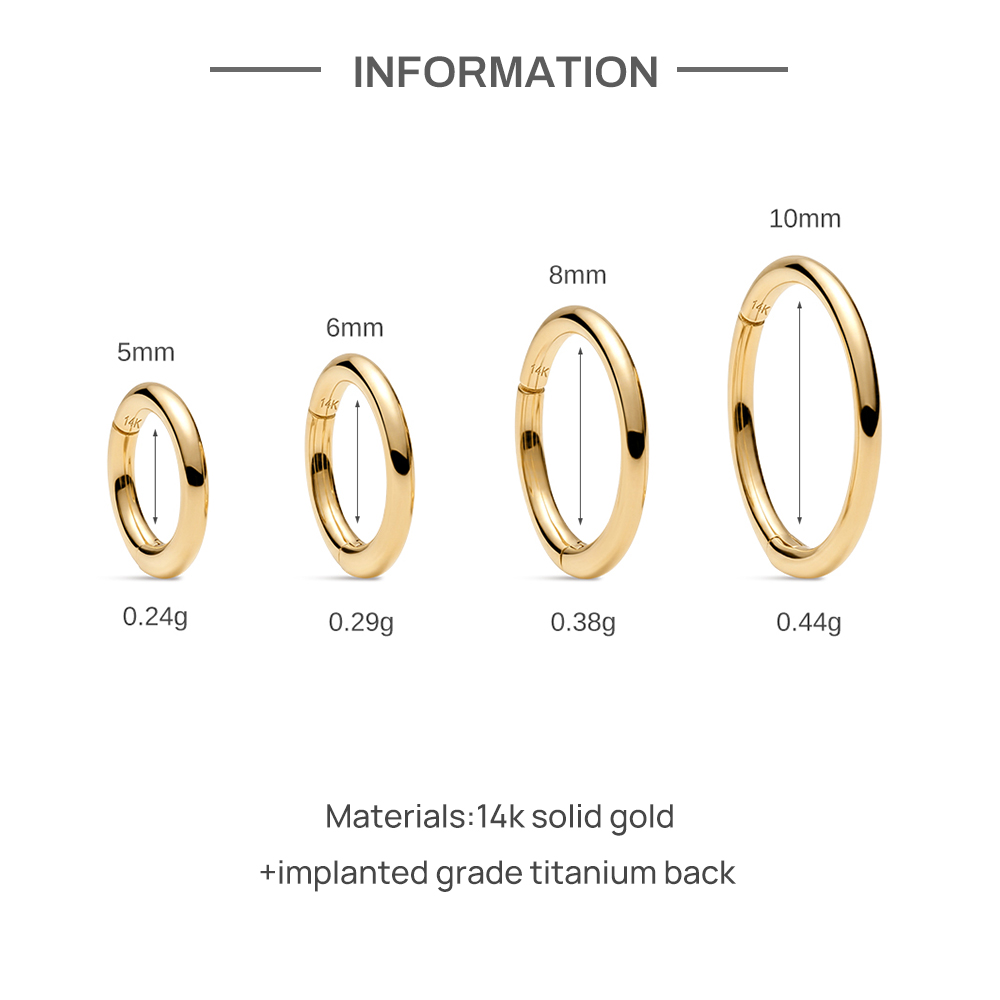 CANNER 1PC 14K Solid Gold 5/6/ - Body Jewelry Hypoallergenic review and price